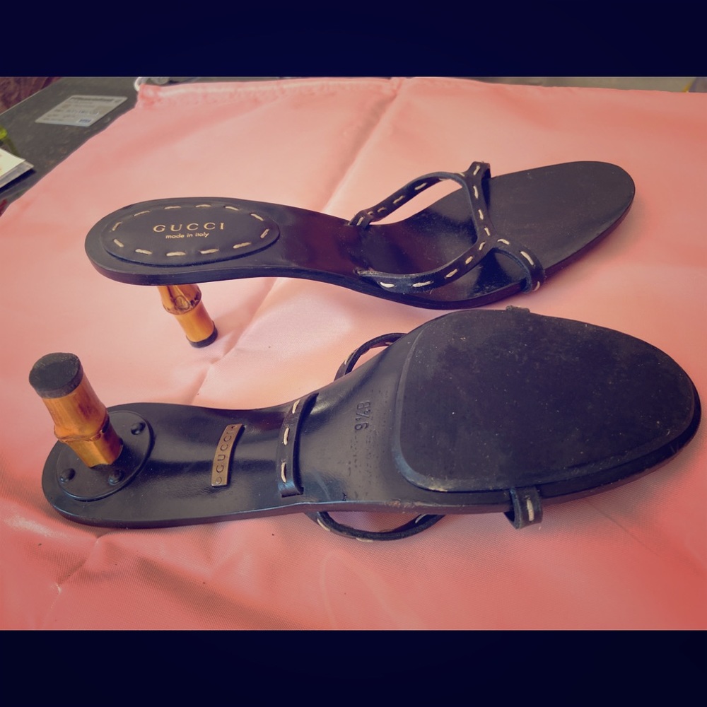 Gucci backless vintage heels in black